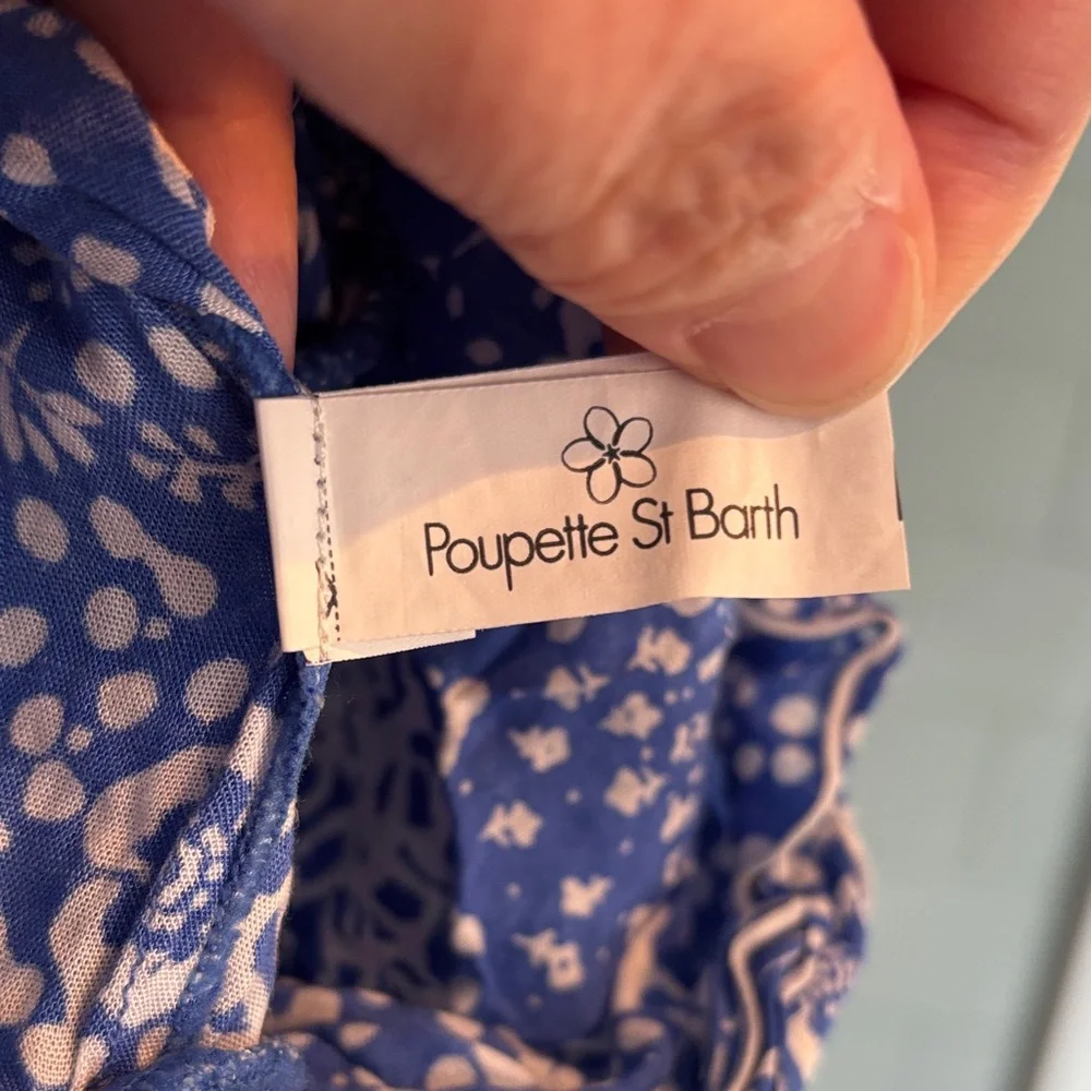 Poupette St. Barth Blue and‎ White Floral Dress